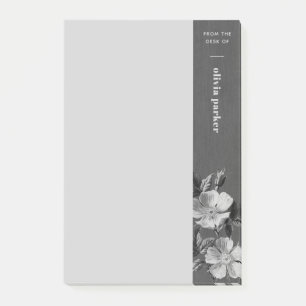 Gray Monochromatic Blooms Floral Notes