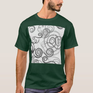 Gray Monochrome Whimsical Organic Lines Curves Wat T-Shirt