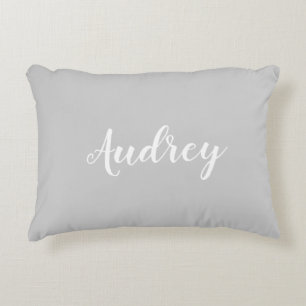 Gray Monogram Accent Pillow