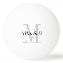 Gray Monogram and Name Personalized Ping-Pong Ball Gray Monogram and Name Personalized Ping-Pong Ball