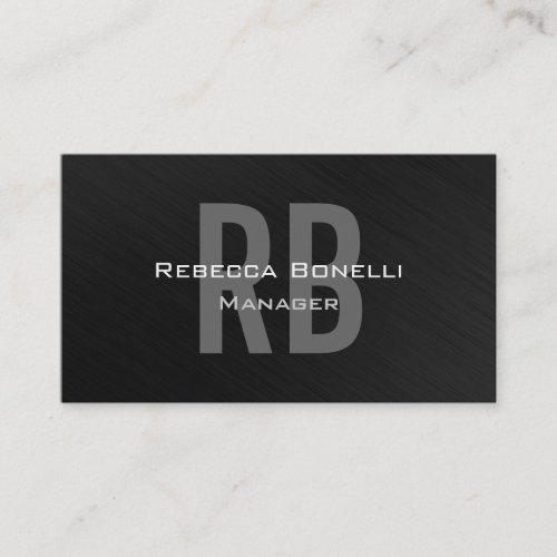 Gray Monogram Attractive Manager Business Card