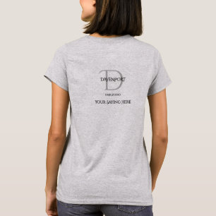 Gray Monogram Hair Salon Staff T-Shirt