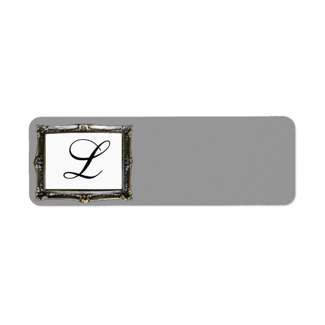 Gray Monogram Initial Label (Front)