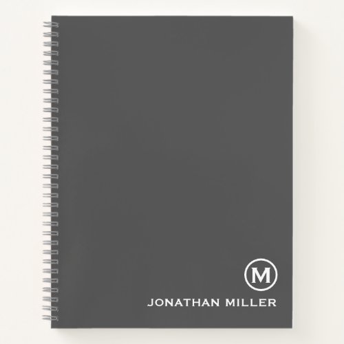 Gray Monogram Notebook