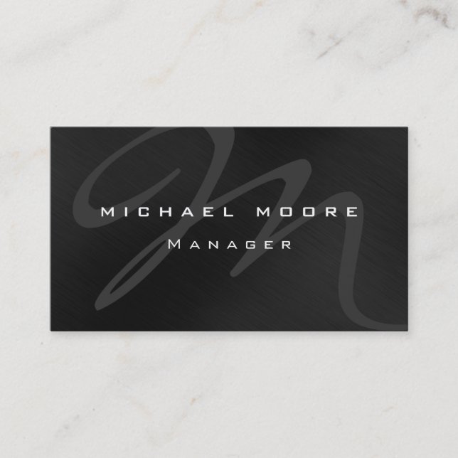 Gray Monogram Unique Attractive Business Card (Front)