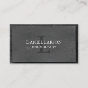 Gray Monogrammed Raised Business Card