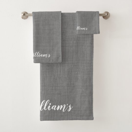 Gray Monogrammed Towel Set