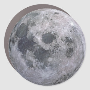 Gray moon photo car magnet