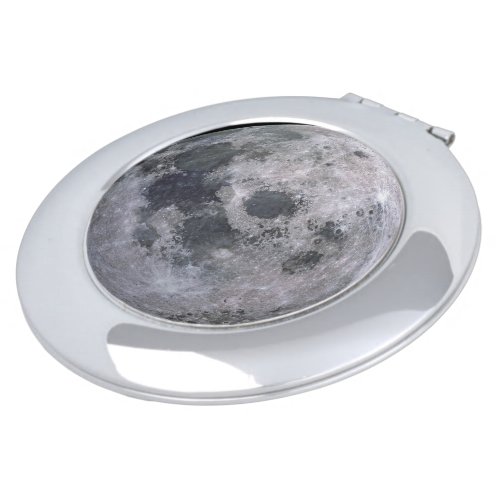 Gray moon photo compact mirror