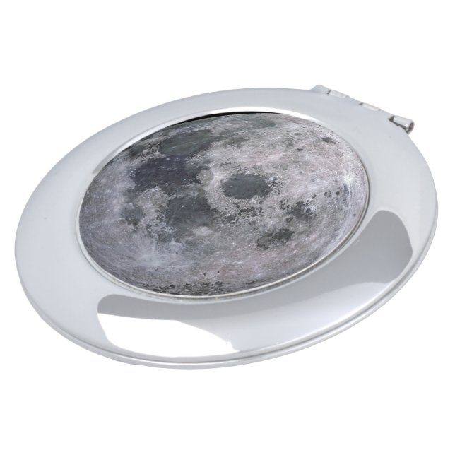 Gray moon photo compact mirror (Turned)