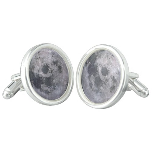 Gray moon photo cufflinks