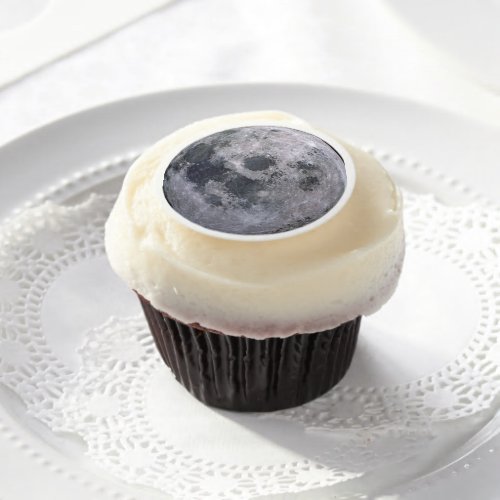 Gray moon photo edible frosting rounds