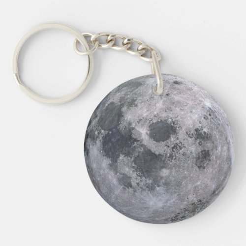 Gray moon photo keychain