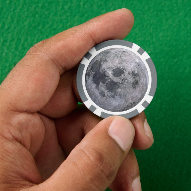 Gray moon photo poker chips (Hand)