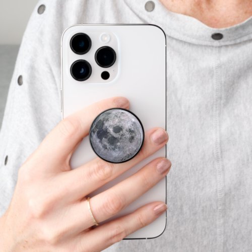 Gray moon photo PopSocket