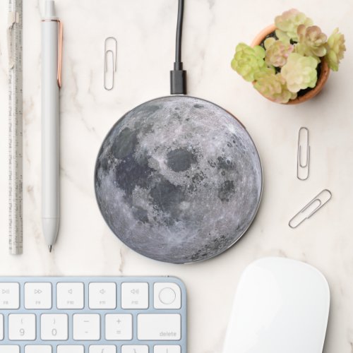 Gray moon photo wireless charger 
