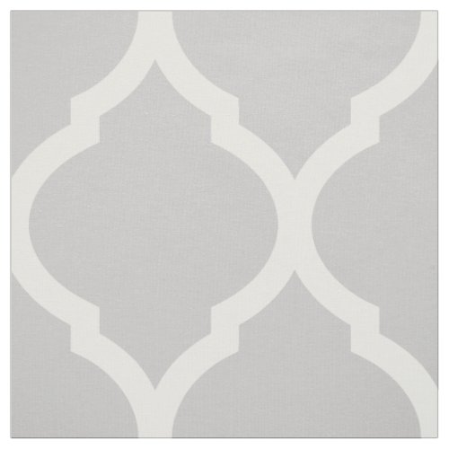 Gray Moroccan Quatrefoil Large Scale Fabric