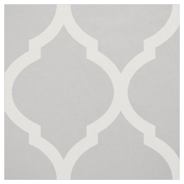 Gray Moroccan Quatrefoil Large Scale Fabric (Swatch)