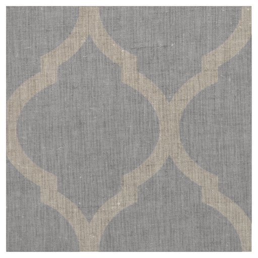 Gray Moroccan Quatrefoil Large Scale Fabric