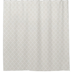 Gray Moroccan Quatrefoil Pattern Shower Curtain