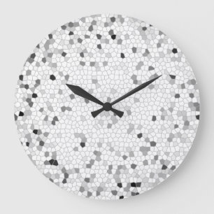 Gray Mosaic Large Clock