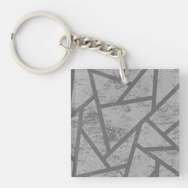 Gray mosaic pattern keychain (Front)