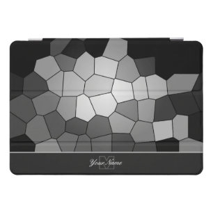 Gray mosaic tiles with personal Monogram! iPad Pro Cover