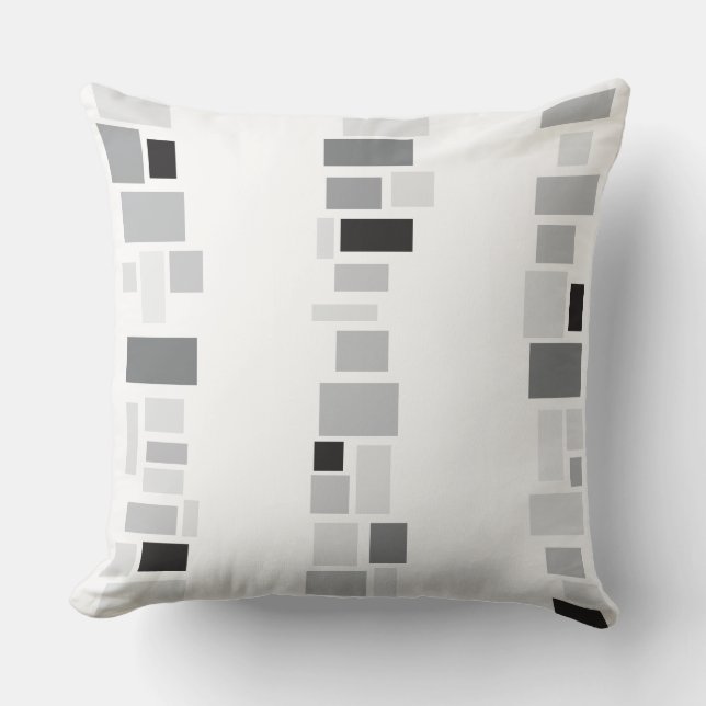 Gray MOSIAC TILES DESIGN Retro Throw Pillow (Front)