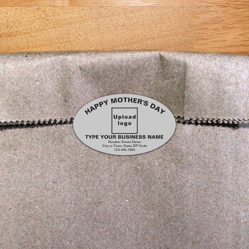 Gray Mothers Day Business Oval Shape Sticker