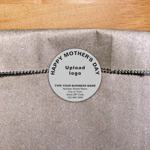 Gray Mothers Day Business Round Sticker