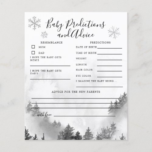 Gray Mountain Baby Predictions  Advice Card