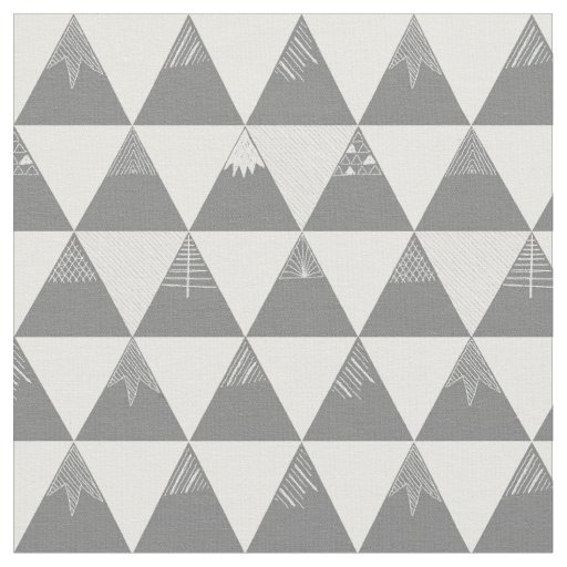 gray mountain triangles fabric