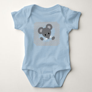Gray Mouse Burst Baby Bodysuit