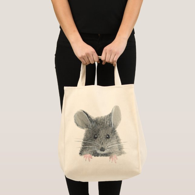 Gray Mouse Tote Bag (Front (Product))