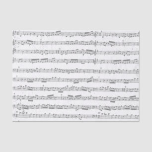Gray Musical Score Tissue Paper