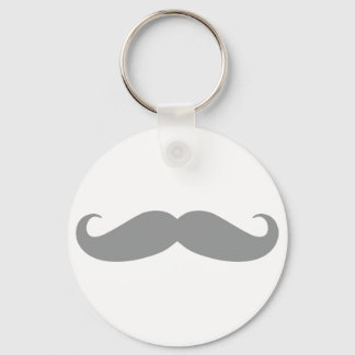 Gray Mustache Pattern Keychain