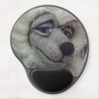 Gray MyTopTeddy with a melancholic blue view Gel Mouse Pad