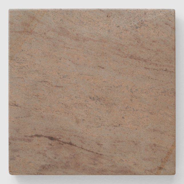 Gray n Pink Marbled Spotted Square Stone Coaster (Front)