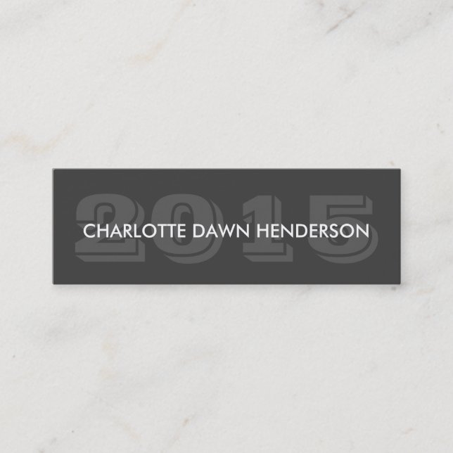 Gray name card graduation announcement class year (Front)