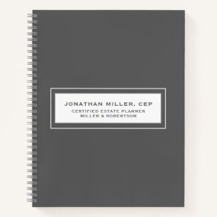 Gray Name Title Company Business Notebook