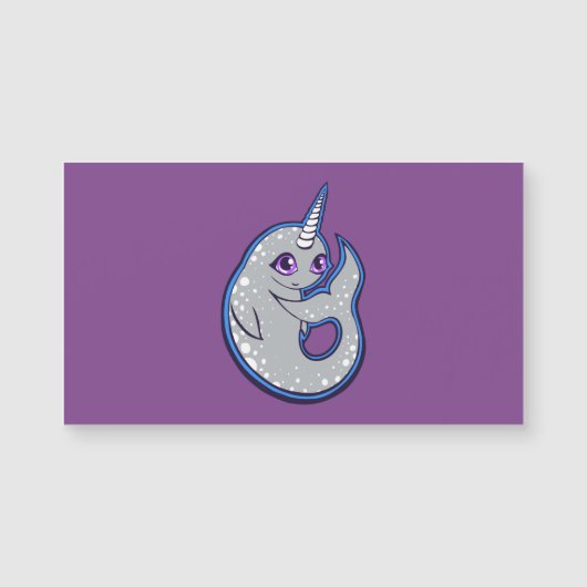 Gray Narwhal Whale With Spots Ink Drawing Design (Front)