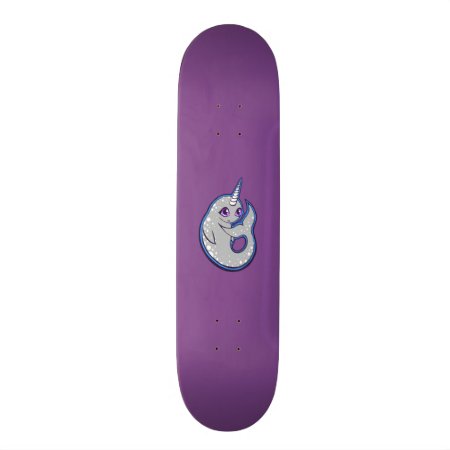 Gray Narwhal Whale With Spots Ink Drawing Design Skateboard