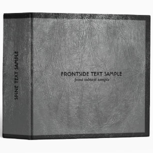 Gray Natural Faux Leather Look 3 Ring Binder