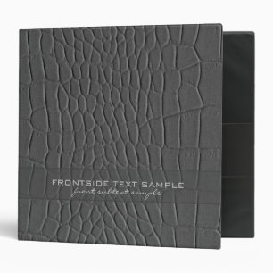 Gray Natural Faux Leather Print 3 Ring Binder