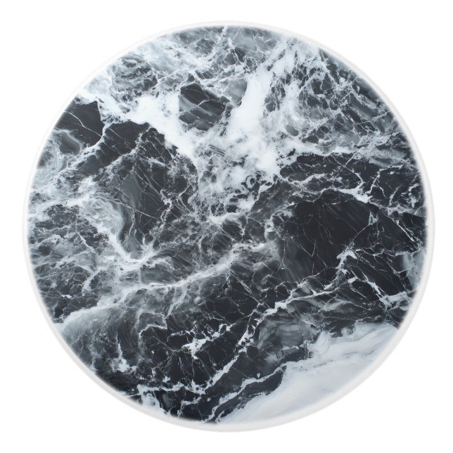 Gray Natural Marble Pattern Ceramic Knob (Front)