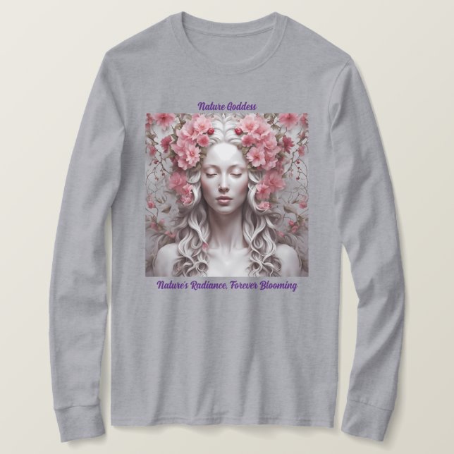 Gray Nature Goddess T-Shirt (Design Front)