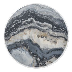 Gray Nature Marble Pattern Ceramic Knob