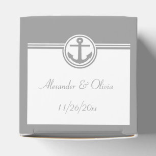 Gray Nautical Anchor Favor Boxes