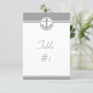 Gray Nautical Anchor Reception Table Card