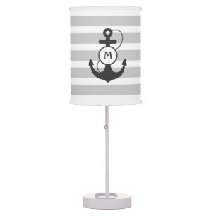 Gray Nautical Anchor Table Lamp